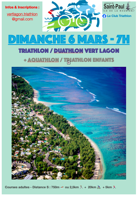 Affiche Triathlon Duathlon Vert Lagon 2022 LCT