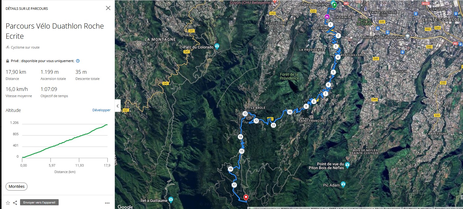 DUATHLON RE 2024 PARCOURS VELO