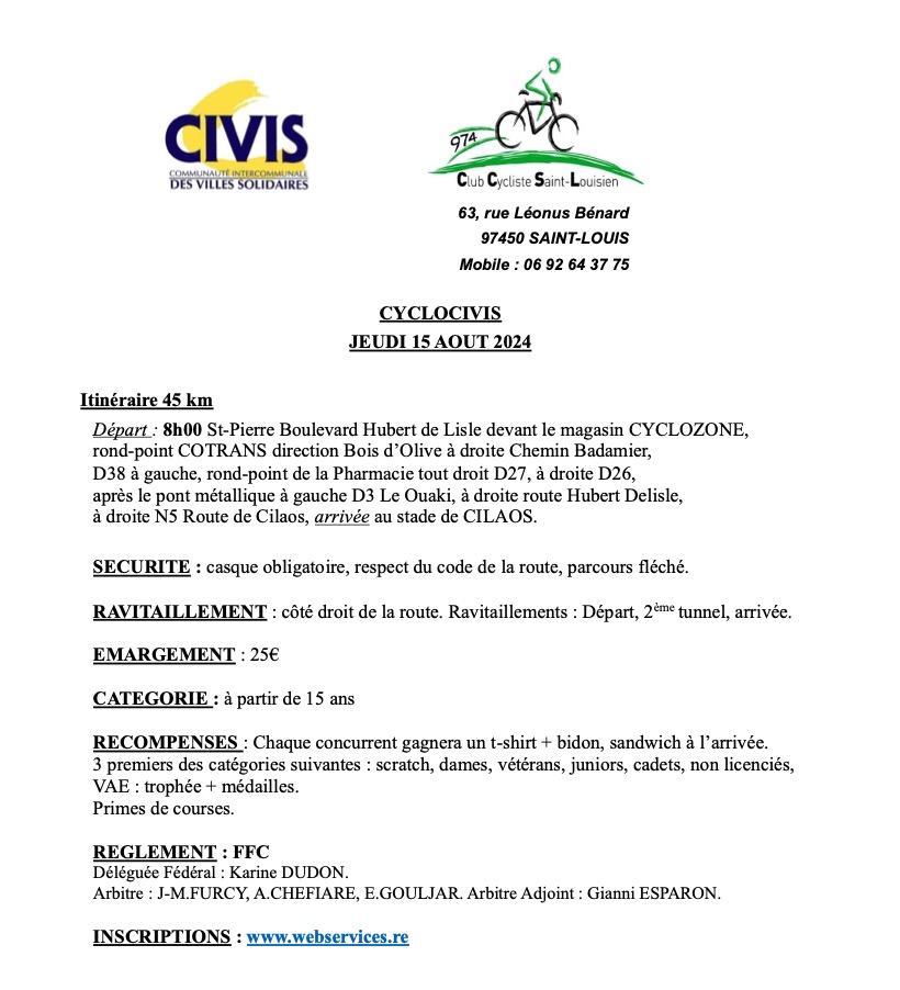 REGLEMENT CycloCivis 2024