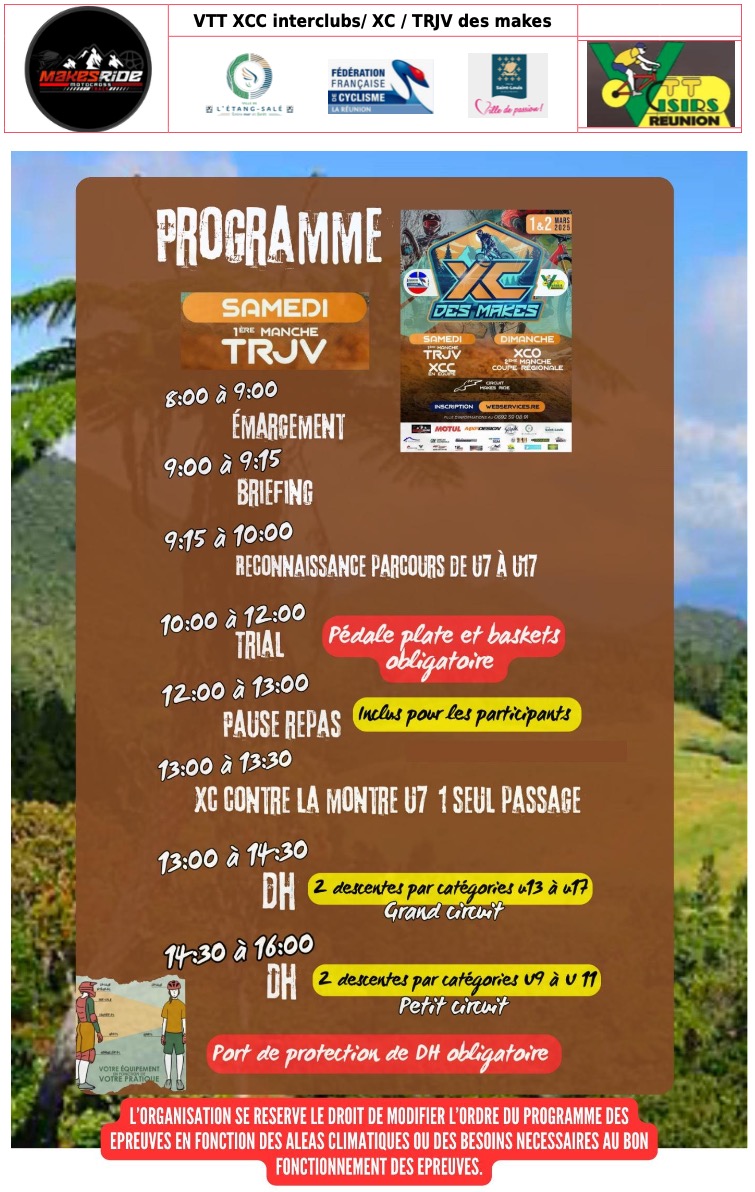 PROGRAMME SAMEDI TRJV VTTL