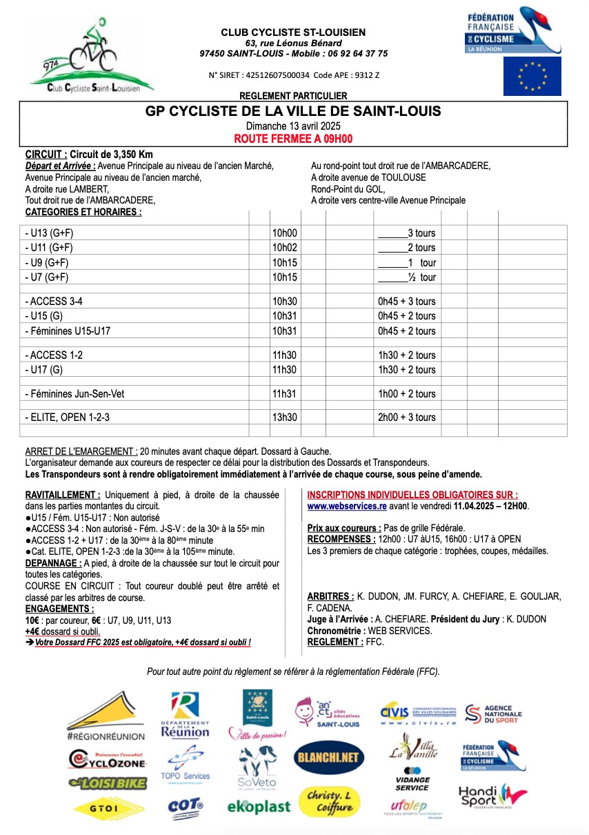 REGLEMENT GP St Louis 2025 CCSL