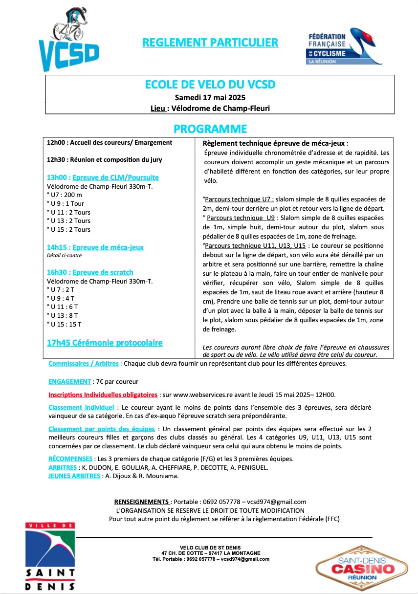 REGLEMENT EDV du VCSD 2025
