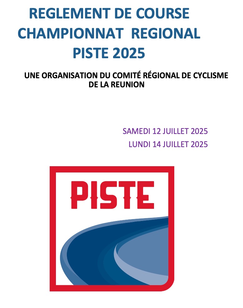 REGLEMENT PISTE