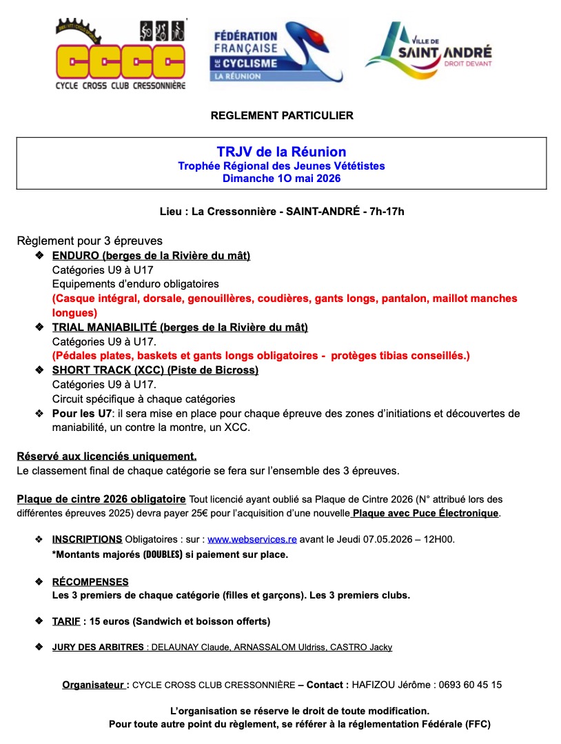 REGLEMENT TRJV des 4C