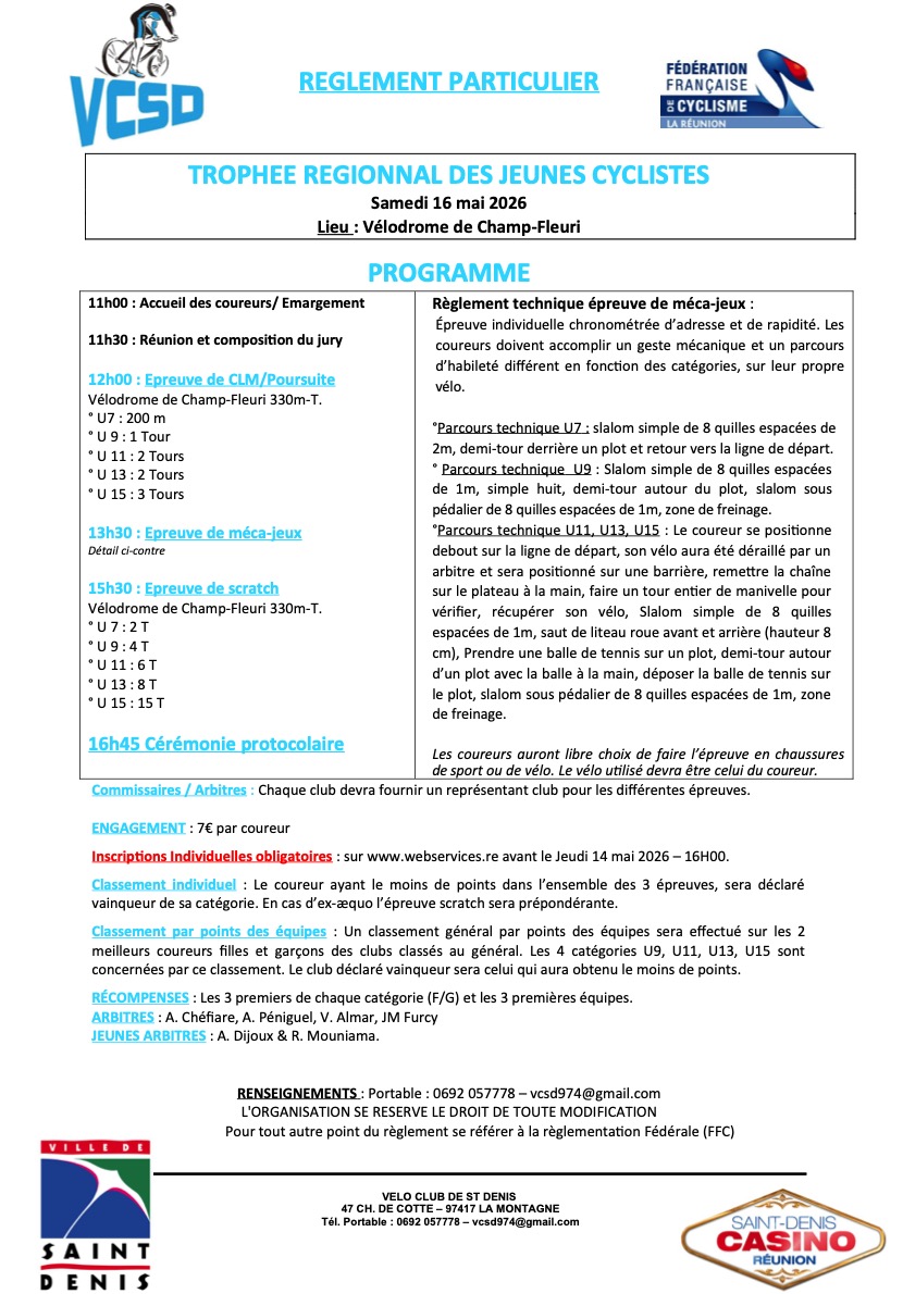 REGLEMENT TRJC du VCSD